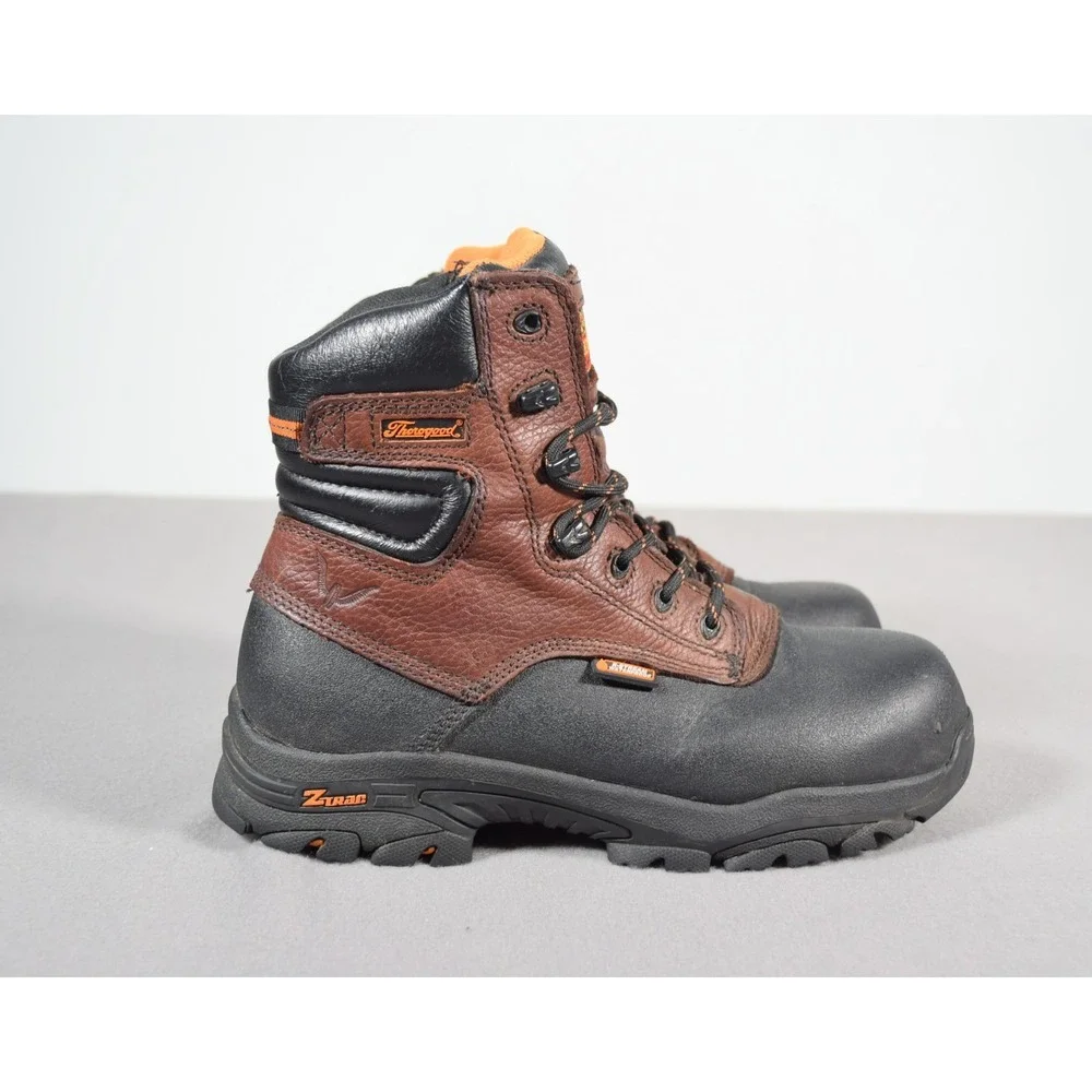 Thorogood Mens 7 W Brown Leather Waterproof Safety Toe Crossover Boots 804-4808